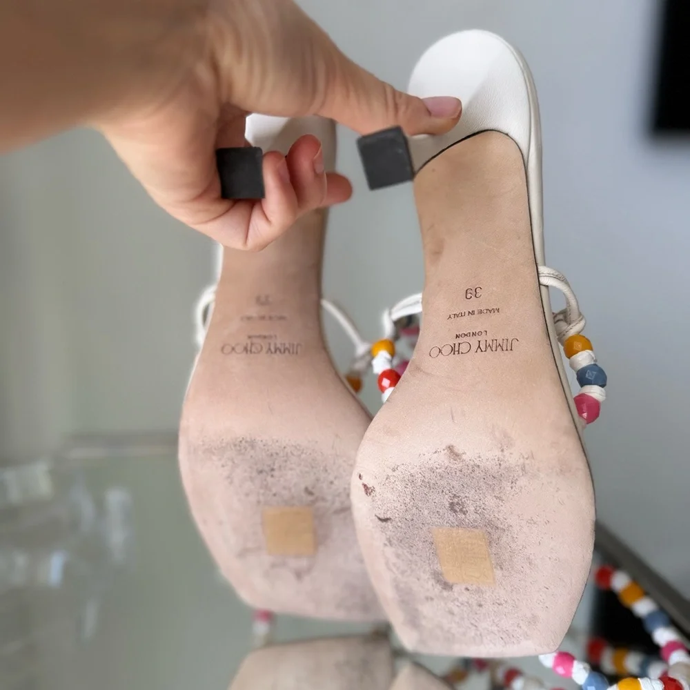 JIMMY CHOO Amiral 90 embellished leather sandals $1,175 39 - Picture 16 of 16